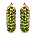 Natürliche Chromdiopsid Ohrringe, 925 Silber vergoldet ca. 3.12 ct