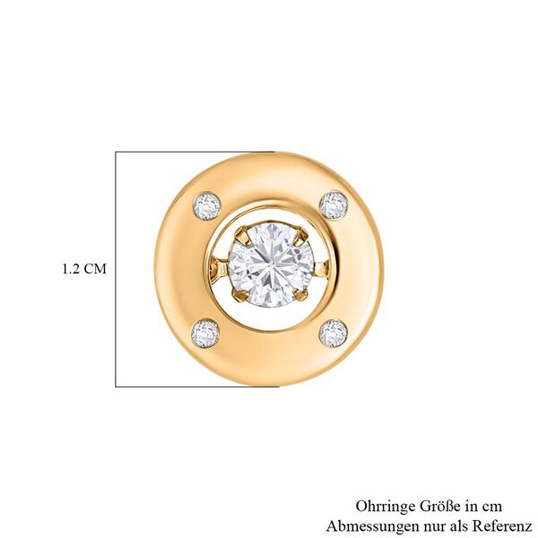 Moissanit Ohrringe, 925 Silber 750 Gelbgold Vermeil - 0,58 ct. image number 5