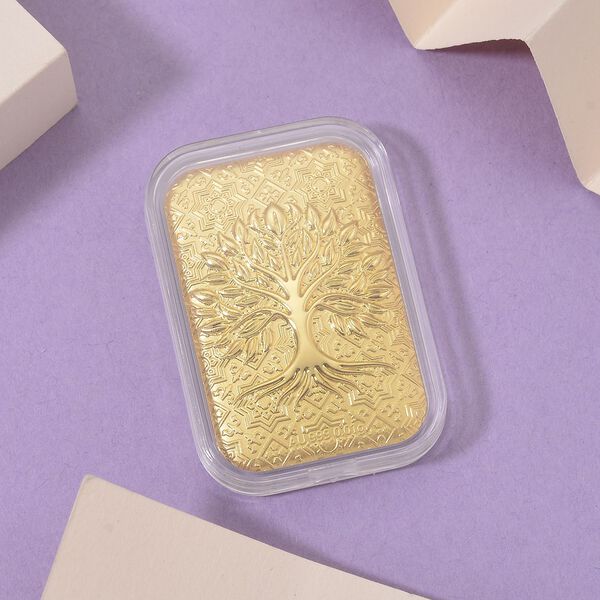 999er Gold-Barren mit Lebensbaum-Motiv image number 1