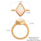 Natürlicher Äthiopischer Opal Solitär Ring 925 Silber Gelbgold Vermeil image number 6