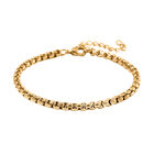 Venezianer Box Armband, Reiner Edelstahl, vergoldet, ca. 19 cm + 5 cm Extender, ca. 7,60g