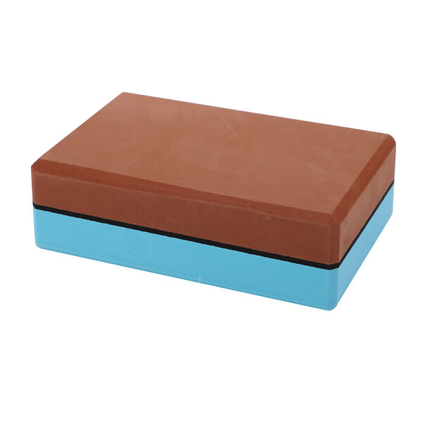 Yoga Block aus Eva-Schaum, Blau-Braun image number 7