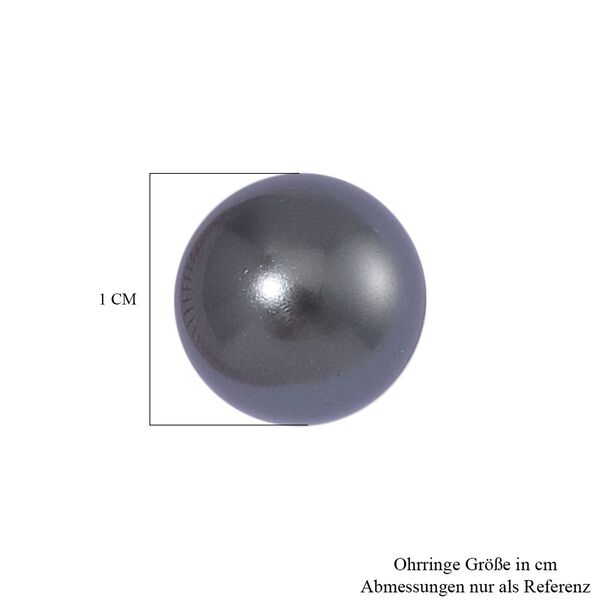 Graue Muschelkernperle Ohrringe, (9-11mm), 925 Silber rhodiniert image number 6