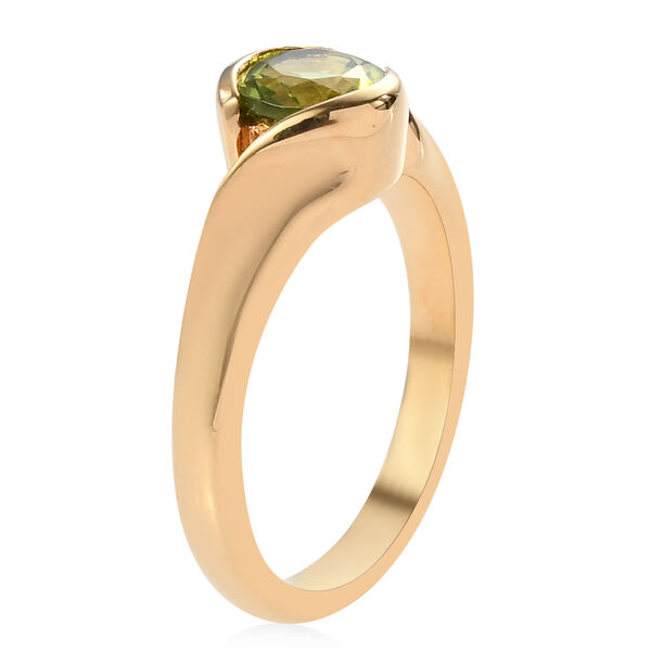 Nat&uuml;rlicher Peridot Bypass-Ring, 925 Silber vergoldet  ca. 0,86 ct image number 5