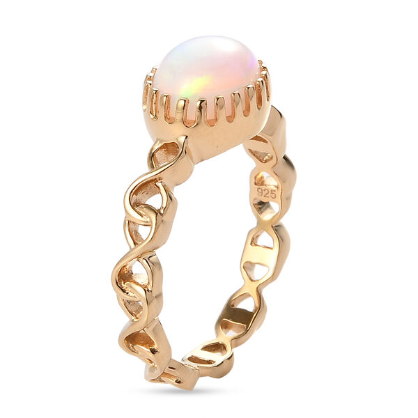 Natürlicher Äthiopischer Opal Ring 585 Vergoldet image number 5