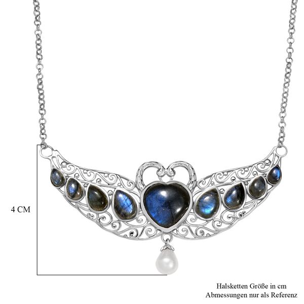 D'Joy AAA Labradorit und Süßwasserperle 45cm Halskette image number 6