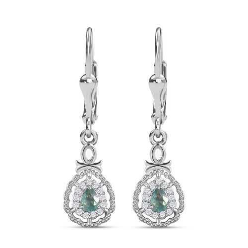 Alexandrit und weiße Zirkon-Ohrringe - 0,54 ct. image number 0