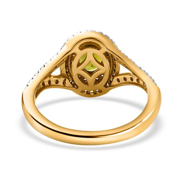 AA Calabar-Turmalin, Wei&szlig;er Zirkon Ringe 925 Silber Gelbgold Vermeil (Gr&ouml;&szlig;e 18.00) ca. 1.66 ct image number 6