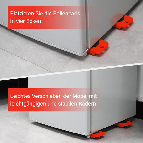 5er-Set Möbelroller, rot image number 3