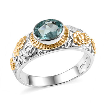 D'Joy Royal Bali -  Blauer Apatit Ring 925 Silber (Gr&ouml;&szlig;e 17.00) ca. 1.35 ct