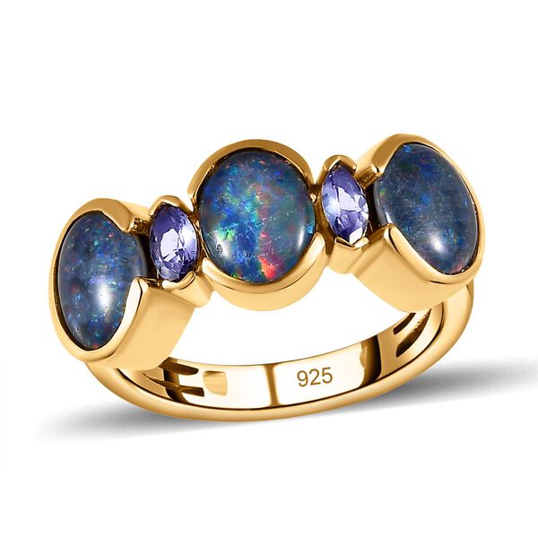 Boulder Opal Triplett und Tansanit Ring - 3,32 ct. image number 6