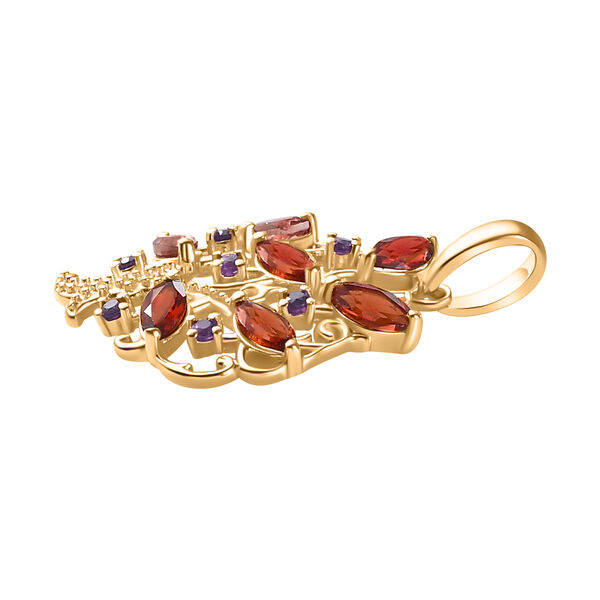 Roter Granat und afrikanischer Amethyst-Anh&auml;nger - 1,23 ct. image number 4