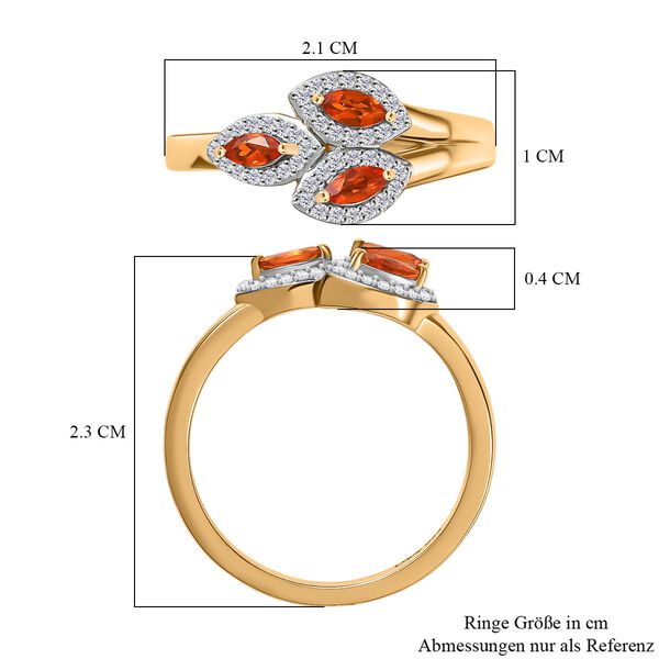 D'joy AA mexikanischer purpurroter Feueropal und Zirkon Ring - 0,40 ct. image number 7