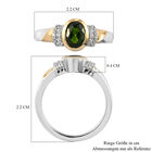 Natürlicher Chromdiopsid und Zirkon Ring 925 Silber Bicolor  ca. 0,98 ct image number 6