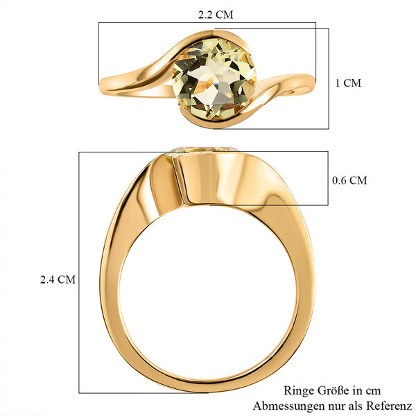 Ouro Verde-Quarz-Ring, 925 Silber vergoldet  ca. 1,64 ct image number 7