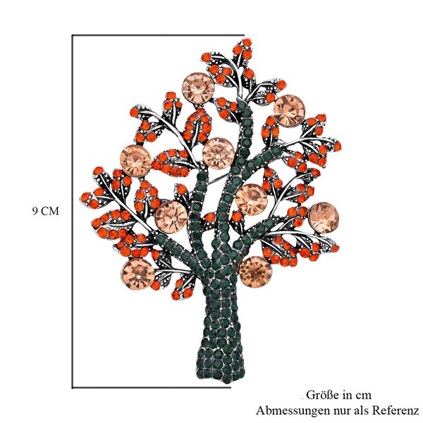 Orange Feder-Kristallbrosche image number 3