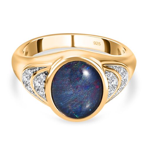 Boulder Opal Triplett und Zirkon Ring - 1,75 ct. image number 0