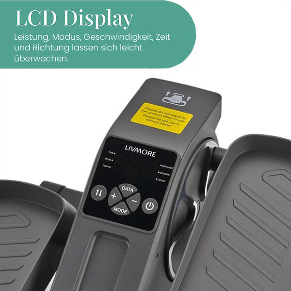 LIVMORE Original kompakter Elektro Stepper, Anti-Rutsch-Pedale, Anzeige und Fernbedienung, 47&times;42&times;23,5 cm, Schwarz image number 5