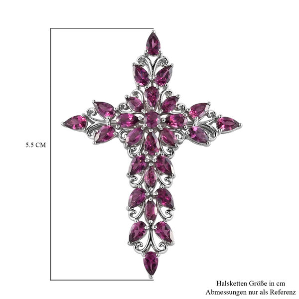 Rhodolith Granat-Anh&auml;nger, 925 Silber platiniert ca. 6,17 ct image number 6