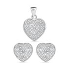 Lustro Stella Weißer Zirkonia Schmuckset 925 Silber rhodiniert