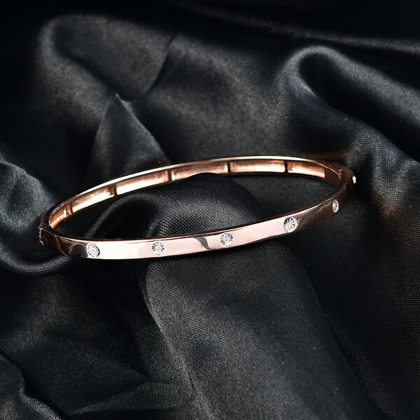 EVER TRUE Wei&szlig;er Diamant Armreif ca. 19 cm Nickelfreies Messing image number 1