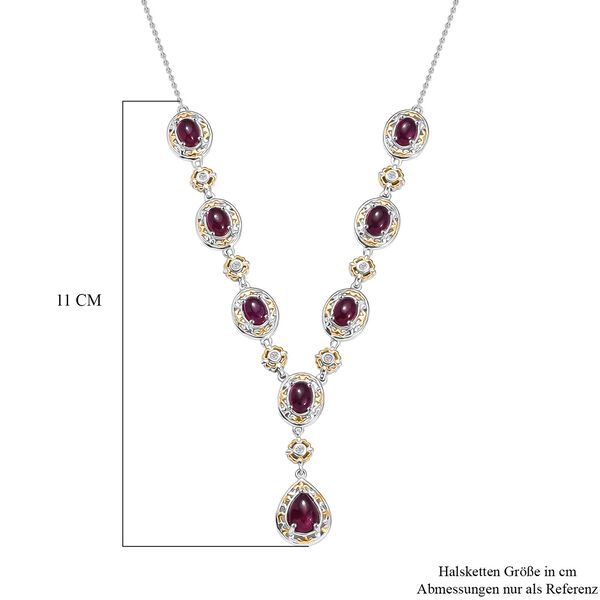 K&ouml;niglicher Glamour- AAA Afrikanischer Rubin (Fissure gef&uuml;llt) Halskette ca. 45 cm 925 Silber rhodiniert ca. 13.88 ct image number 5