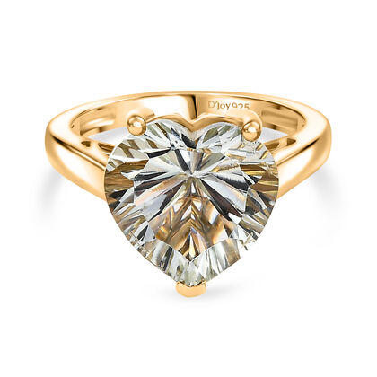 D'Joy AA Prasiolith Ring 925 Silber Gelbes Gold (Gr&ouml;&szlig;e 21.00) ca. 5,67 ct