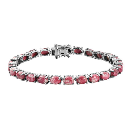 Norwegisches Thulit-Armband, ca. 19 cm, 925 Silber platiniert ca. 24.31 ct image number 0