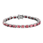 Norwegisches Thulit-Armband, ca. 19 cm, 925 Silber platiniert ca. 24.31 ct