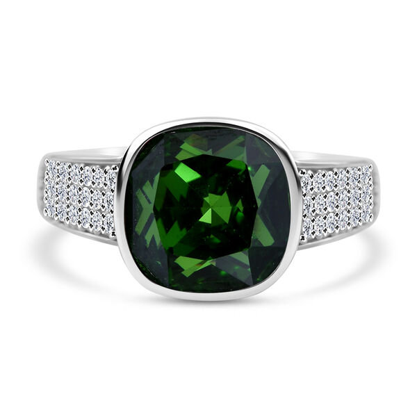 LUSTRO STELLA gr&uuml;ner und wei&szlig;er Zirkonia-Ring - 9,03 ct.