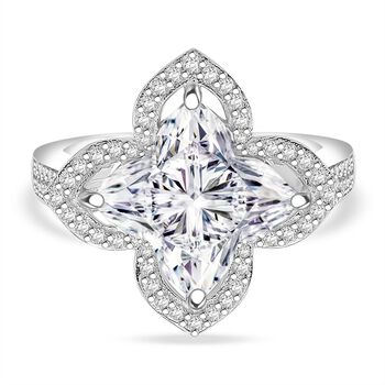 D'Joy Moissanit Ring 925 Silber rhodiniert (Gr&ouml;&szlig;e 16.00) ca. 5,93 ct