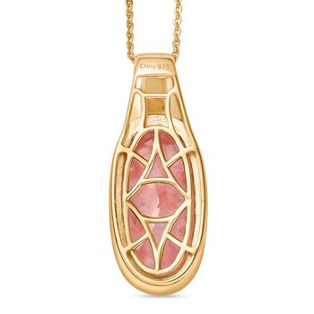 SHOPLC EXKLUSIV D joy Blattgold-Quarz Anh&auml;nger mit Kette, 925 Silber 750 Gelbgold Vermeil ca. 10.75 ct