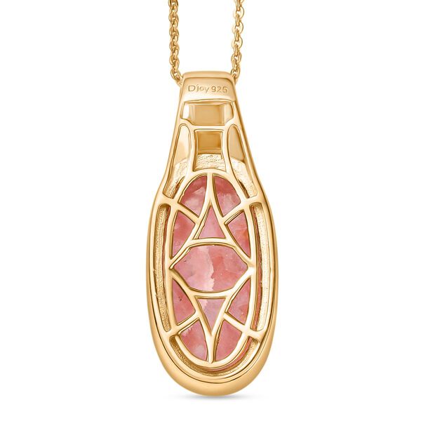 SHOPLC EXKLUSIV D joy Blattgold-Quarz Anhänger mit Kette, 925 Silber 750 Gelbgold Vermeil ca. 10.75 ct image number 4