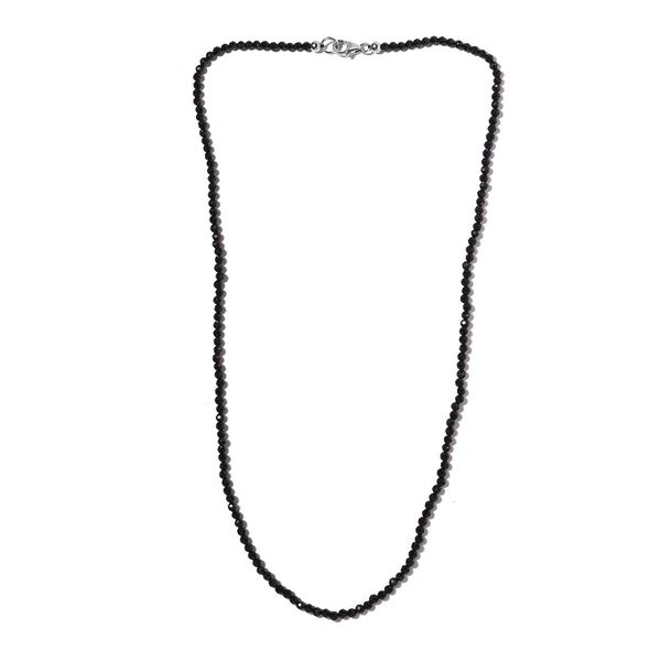 Schwarzer Spinell Halskette ca. 50 cm 925 Silber rhodiniert ca. 42.00 ct image number 4
