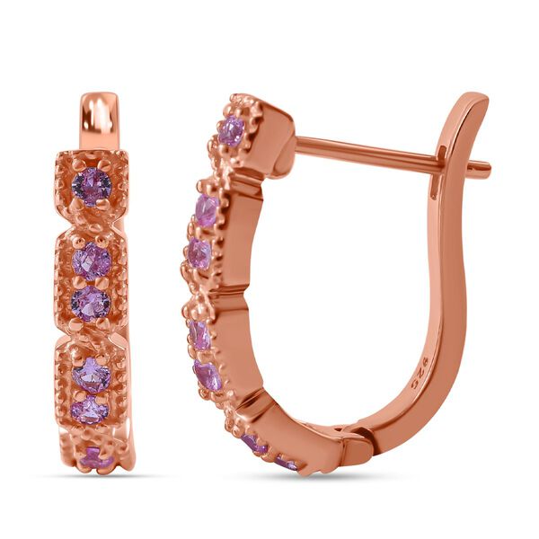 AA Rosa Saphir Ohrringe 925 Silber ros&eacute;vergoldet ca. 0,57 ct.