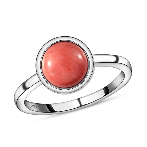 Oregon Pfirsich Opal-Solitär-Ring, 925 Silber platiniert, 1,40 ct image number 4