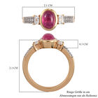 Fissure gefüllt Rubin und Zirkon Ring 925 Silber vergoldet (Größe 19.00) ca. 1,58 ct image number 6