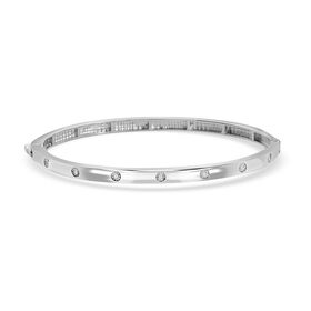 Armreif mit Diamantakzenten in Silberton, 19 cm