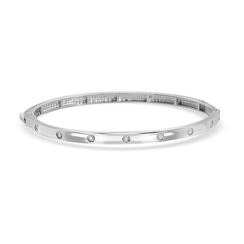 Armreif mit Diamantakzenten in Silberton, 19 cm image number 0
