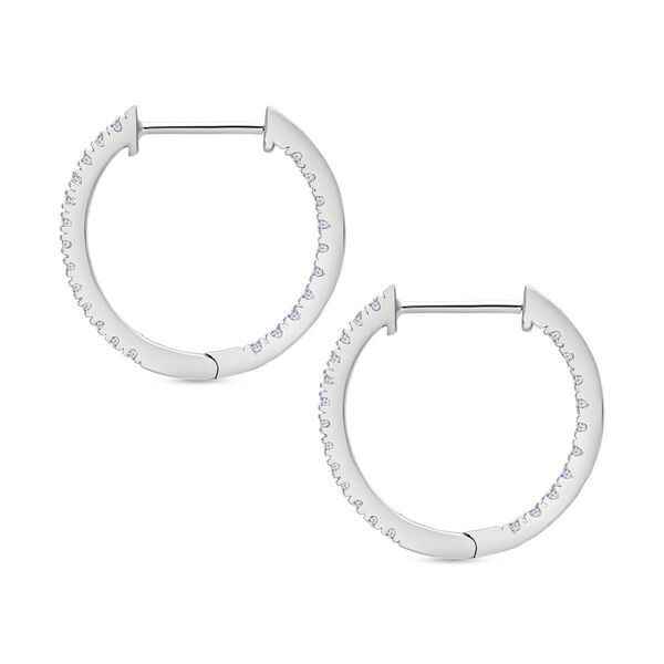 LUXURIANT SI-GH Labor Diamant Creolen, 925 Silber platiniert - 0,50 ct. image number 3