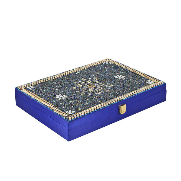 Handgefertigter 120-Ring Koffer, Blau