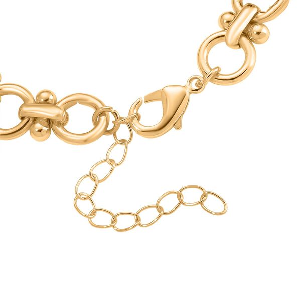 Simuliertes Mehrfarbiges Bernstein Armband ca. 19 cm + 5 cm Extender, goldfarben image number 5