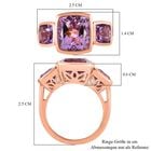 Rose De France Amethyst Ring, 925 Silber rosévergoldet (Größe 18.00) ca. 6.54 ct image number 6