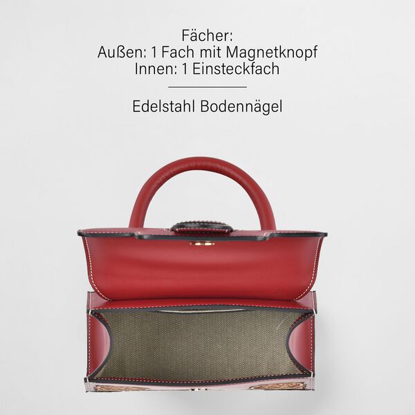 Grand Pelle  - Echtleder Handtasche, bordeaux rot image number 4