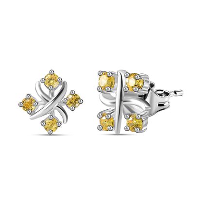 Gelber Zirkonia Ohrringe 925 Silber