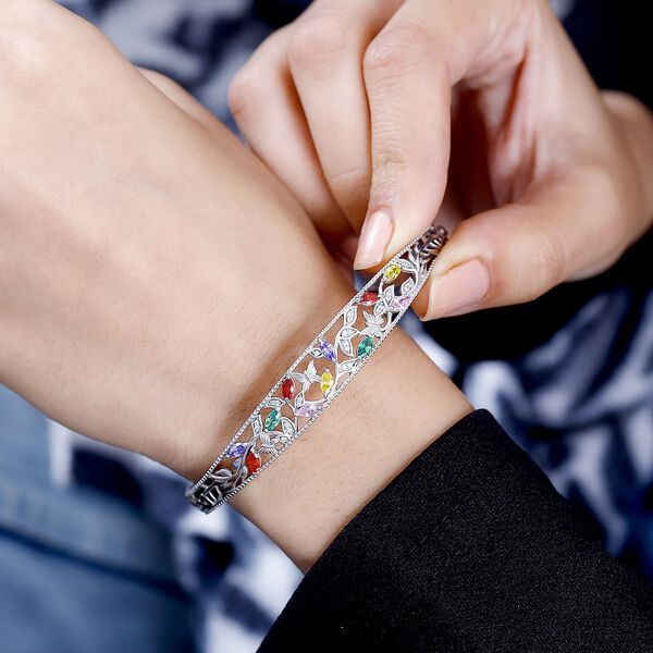 Mehrfarbiger Zirkonia-Armreif - 19 cm image number 3