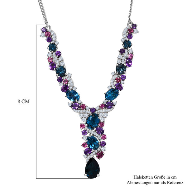 D'Joy London Blau Topas und Multi-Edelstein 45cm Halskette - 14,68 ct. image number 5