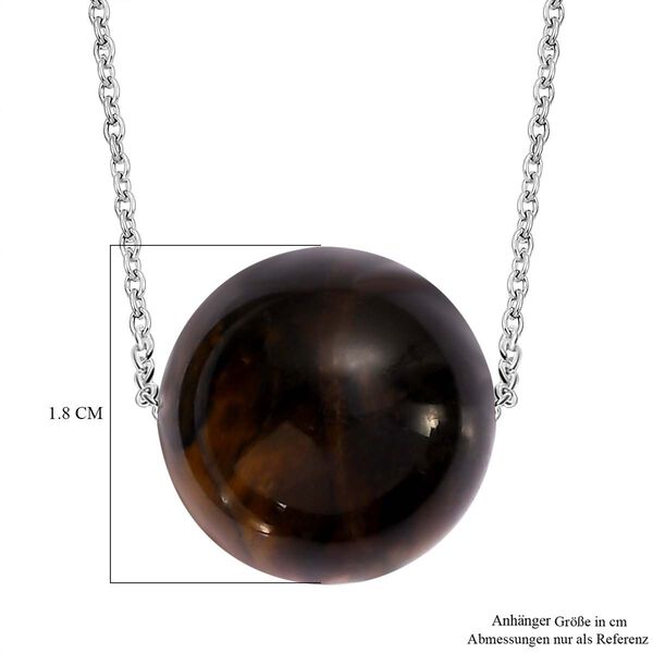 Tigerauge Halskette ca. 50 cm 925 Silber ca. 50.00 ct image number 6