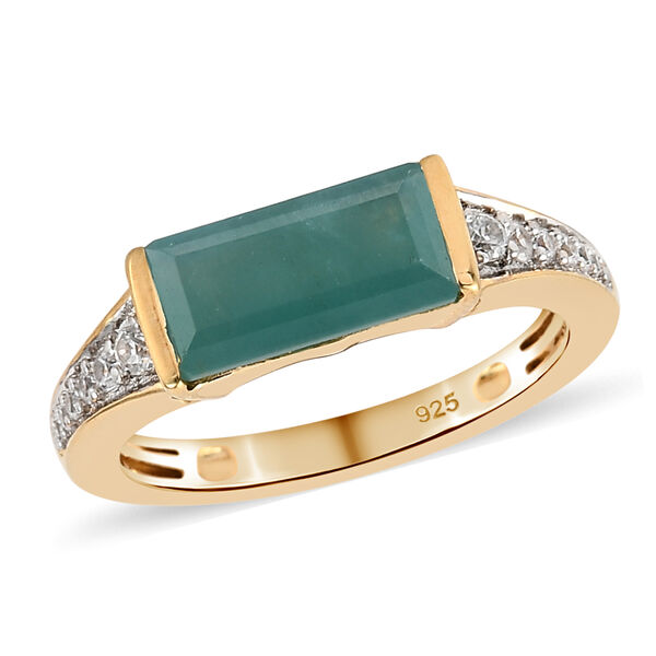 Grandidierit und Zirkon-Ring, 925 Silber Gelbgold Vermeil  ca. 1,85 ct image number 4