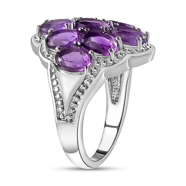 Afrikanischer Amethyst-Ring, (Gr&ouml;&szlig;e 16.00) Edelstahl, ca. 3,55 ct image number 5